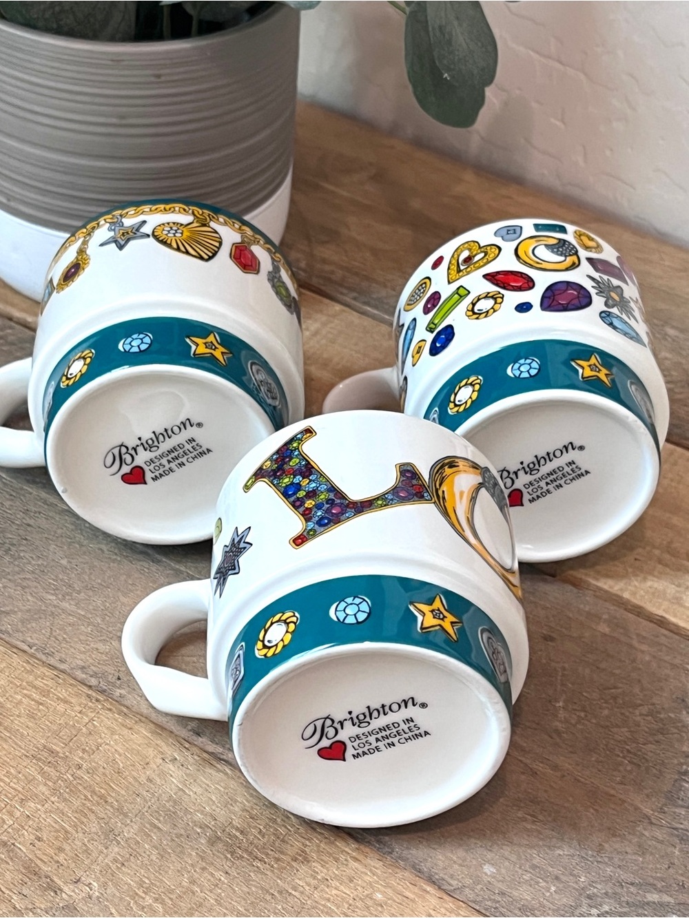 Brighton VIP Exclusive Stackable Ceramic Mugs Set of 3 Love Trust Your Journey - Picture 6 of 6